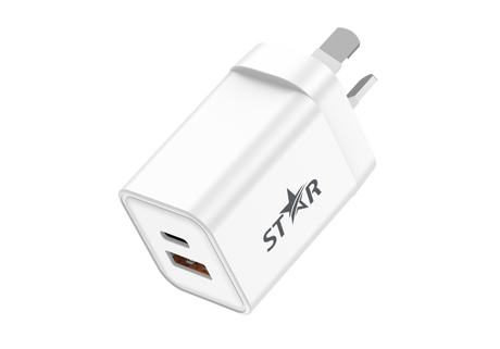 Star 33W Type-C + USB Ultra Fast Wall Charger-White