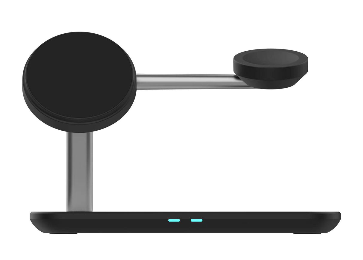 Star 4 IN 1 wireless magnetic (15w) qi2 fast charger  -  Black