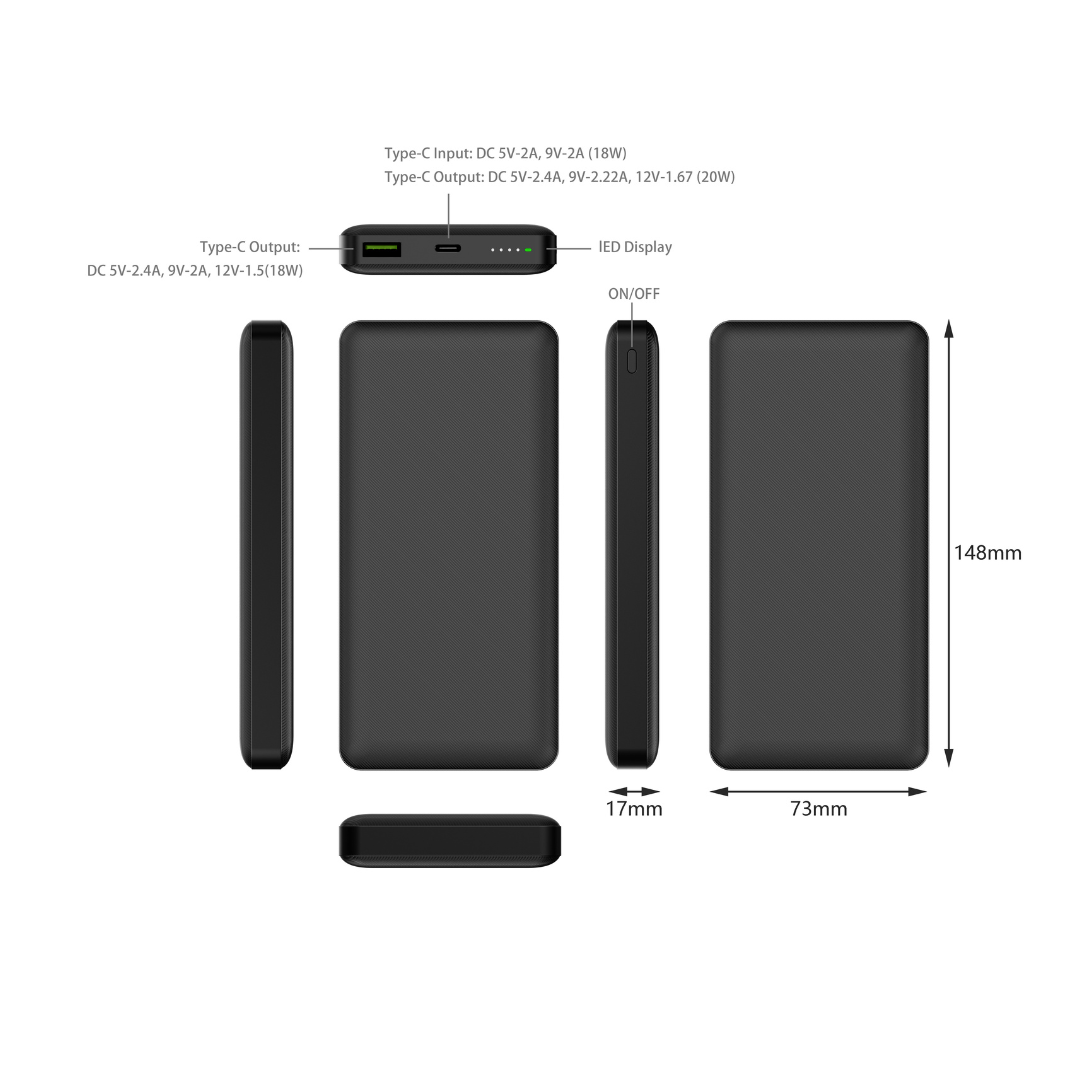 Star Power Bannk X9- 20000 mAh-Black