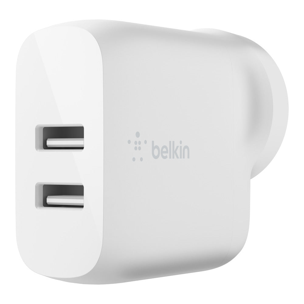 Belkin BOOSTCHARGE Dual USB-A Wall Charger 24W - Universally compatible - White