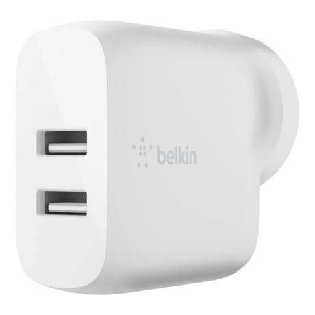 Belkin BOOSTCHARGE Dual USB-A Wall Charger 24W + Lightning to USB-A Cable - For Apple Devices - White