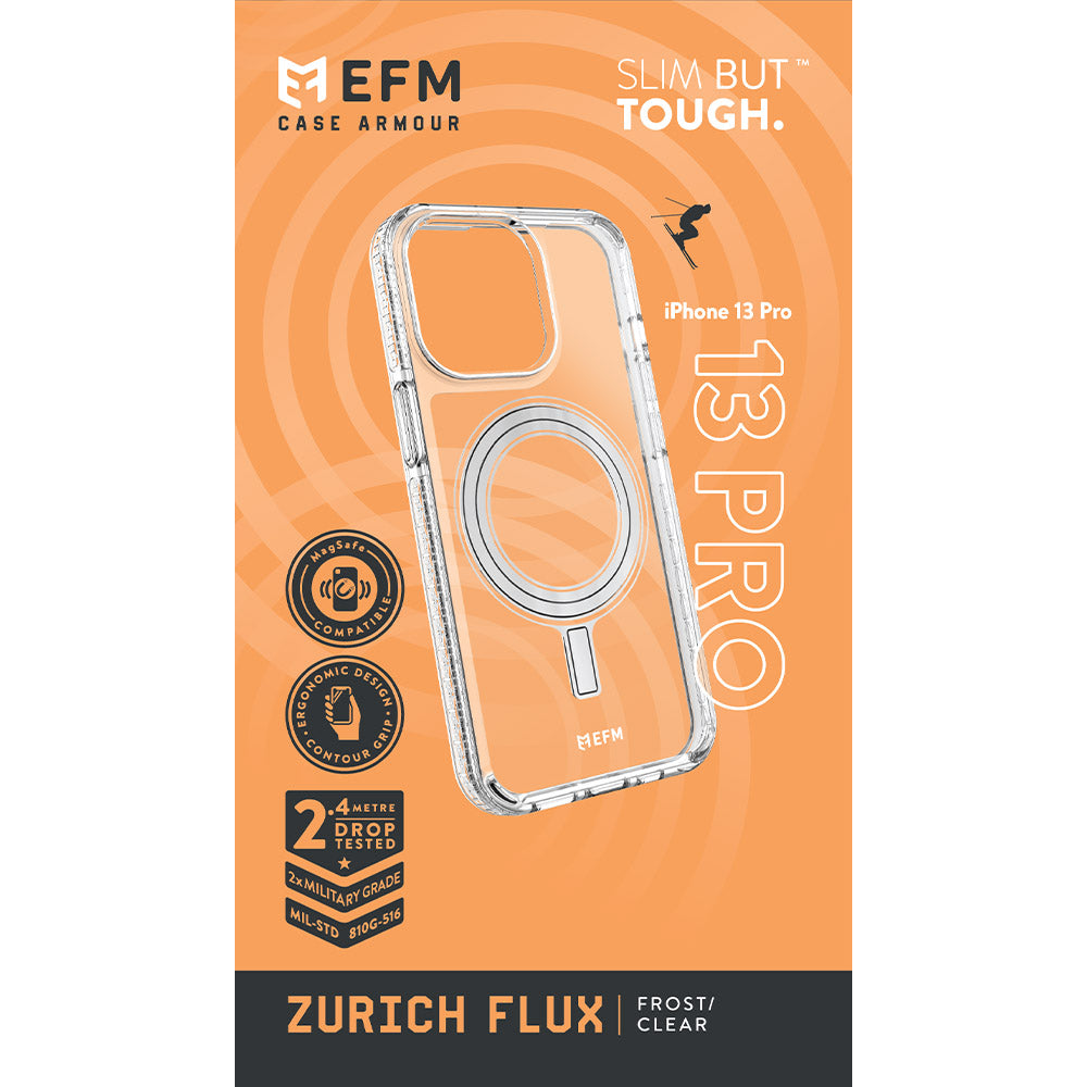 EFM Zurich Flux Case Armour Compatible with MagSafe - For iPhone 13 Pro (6.1" Pro) - Frost Clear