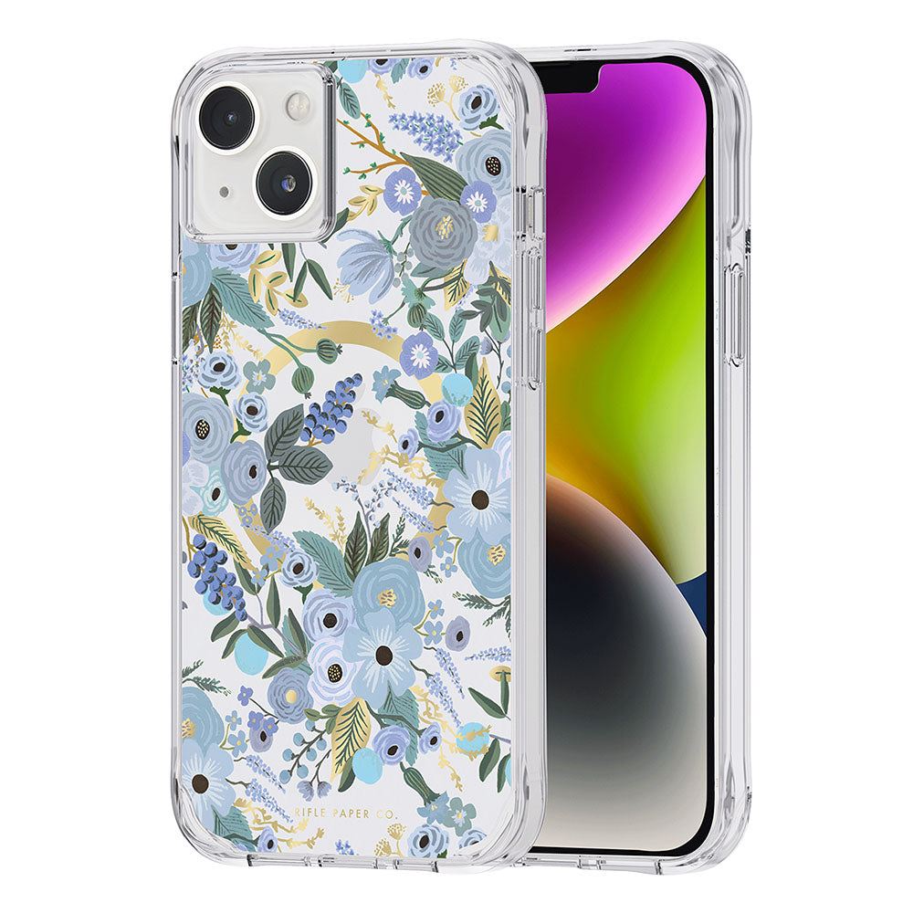 Case-Mate Rifle Paper Case - MagSafe - For iPhone 14 Plus (6.7") - Garden Party Blue