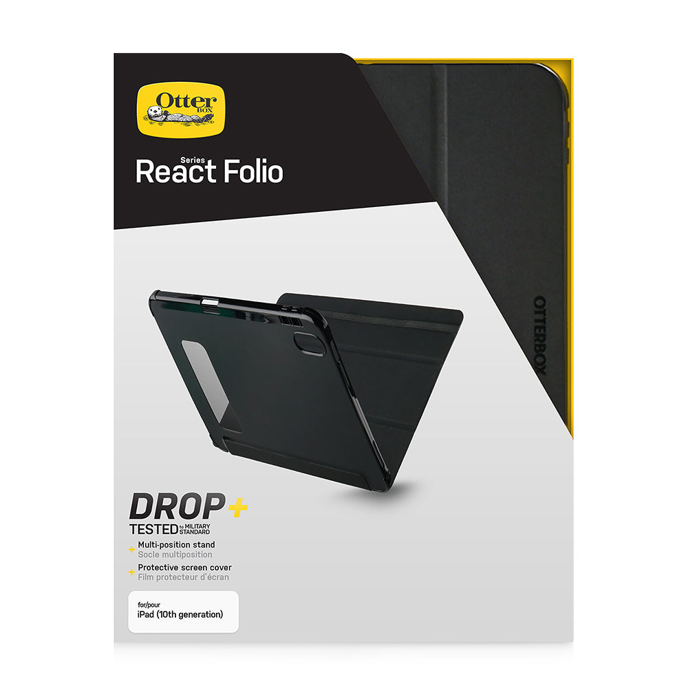 Otterbox React Folio Case - For iPad A16 & 10th Gen 10.9" - Black