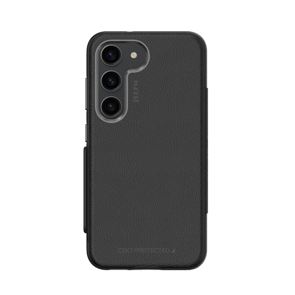 EFM Monaco Case Armour with ELeather and D3O 5G Signal Plus Technology - For Samsung Galaxy S23+ -  Black/Space Grey