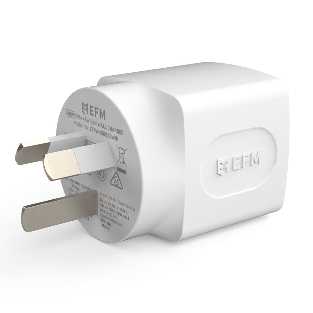 EFM 48W GaN Wall Charger - With Power Delivery and PPS