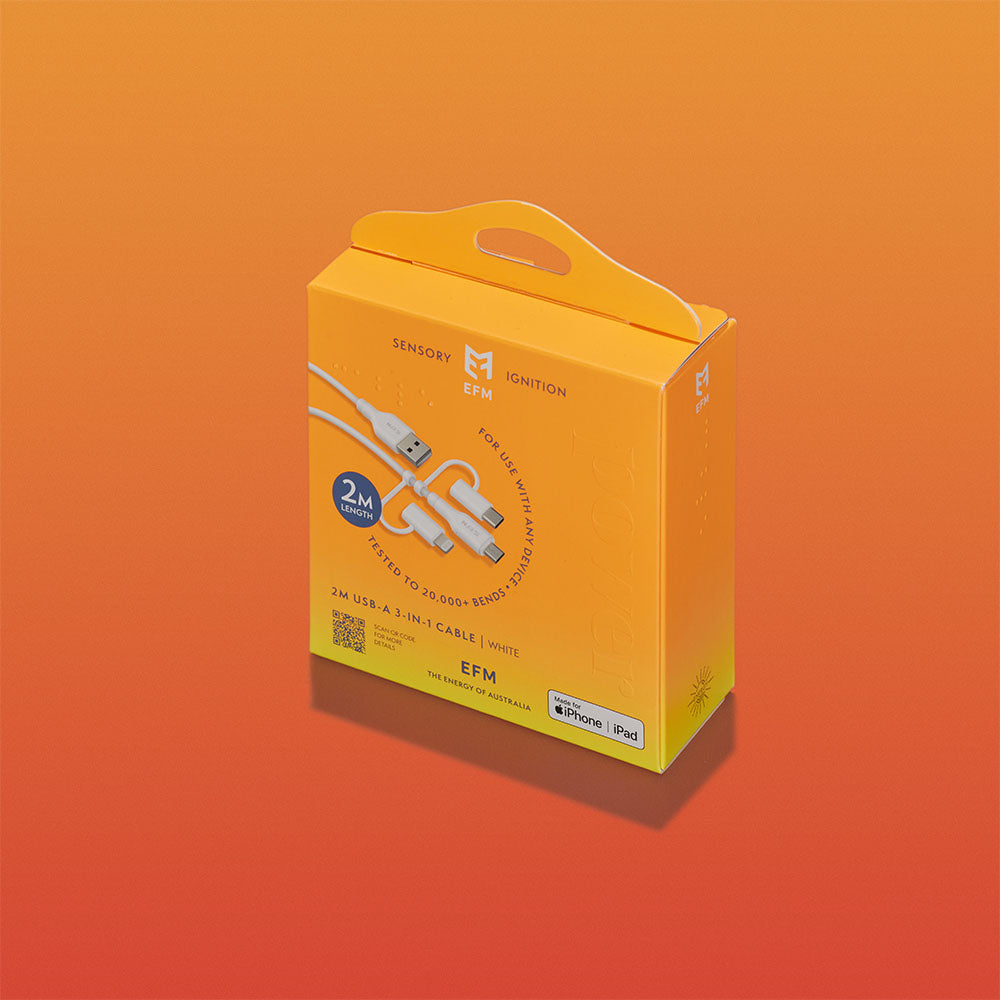 EFM USB-A 3-in-1 Cable - Universal Application with 2M Length