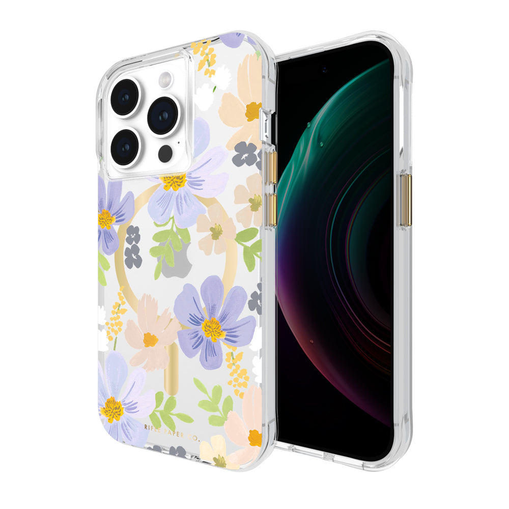 Case-Mate Rifle Paper MagSafe Case - For iPhone 15 Pro - Pastel Marguerite
