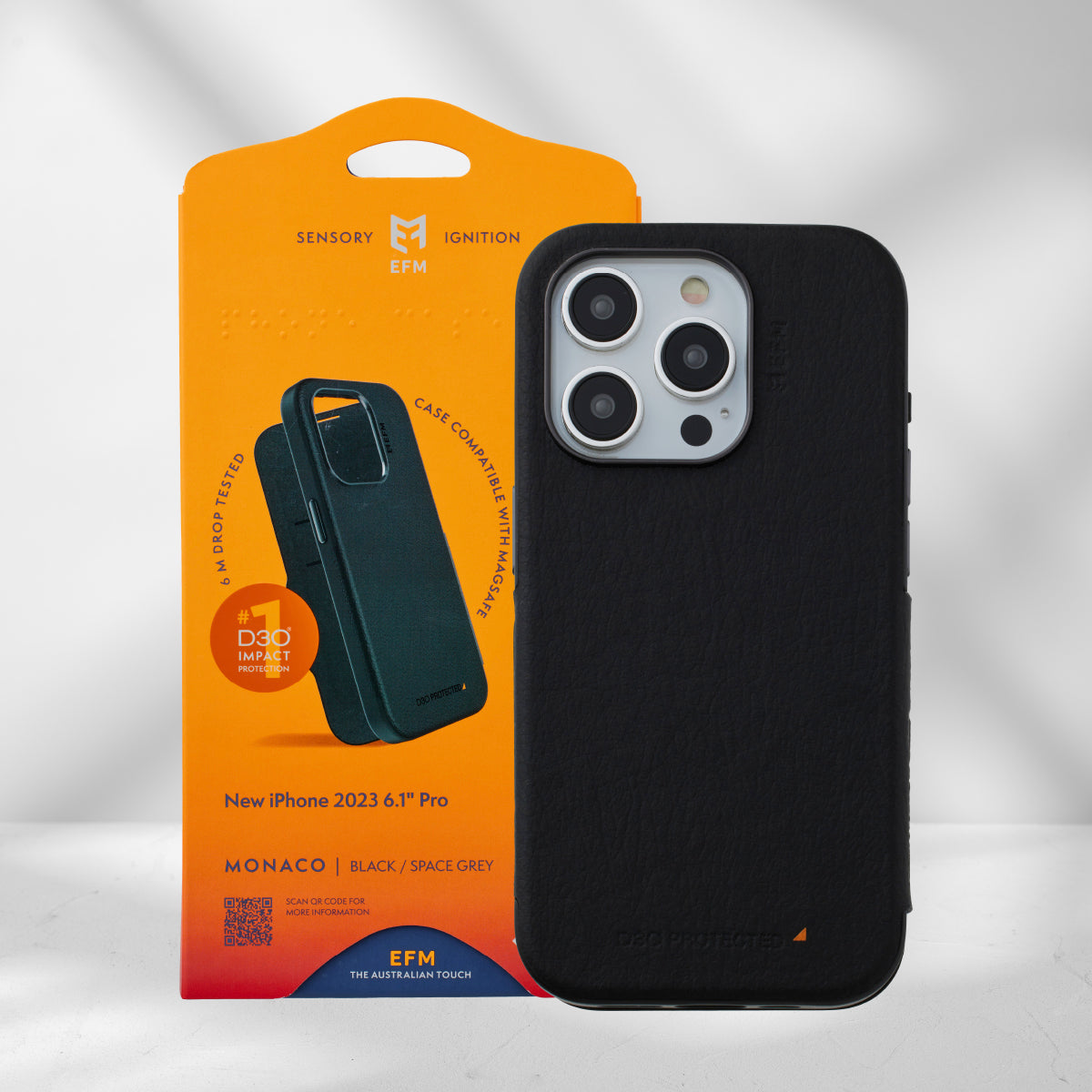 EFM Monaco Wallet Case Armour with D3O 5G Signal Plus Technology - For iPhone 15 Pro