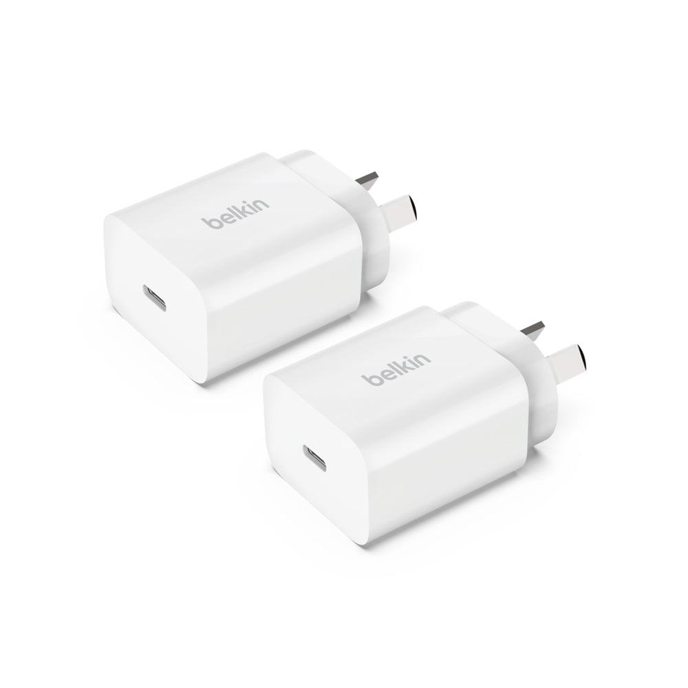 Belkin BoostCharge USB-C PD 3.0 Wall Charger 20W - 2 Pack White