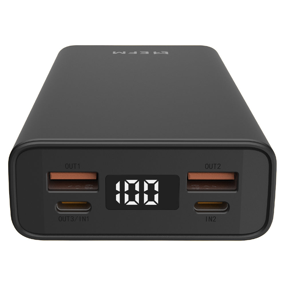 EFM 20,000mAh Digital Power Bank - With 20W Output - Black
