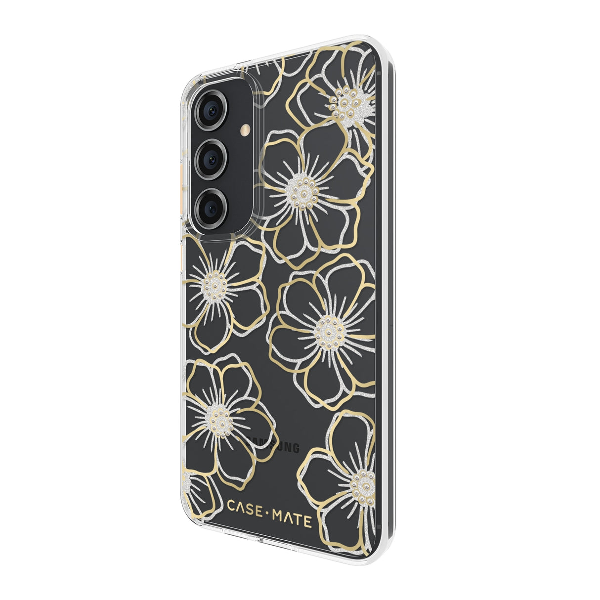 Case-Mate Floral Gems Case - For Samsung Galaxy S24+ - Gold