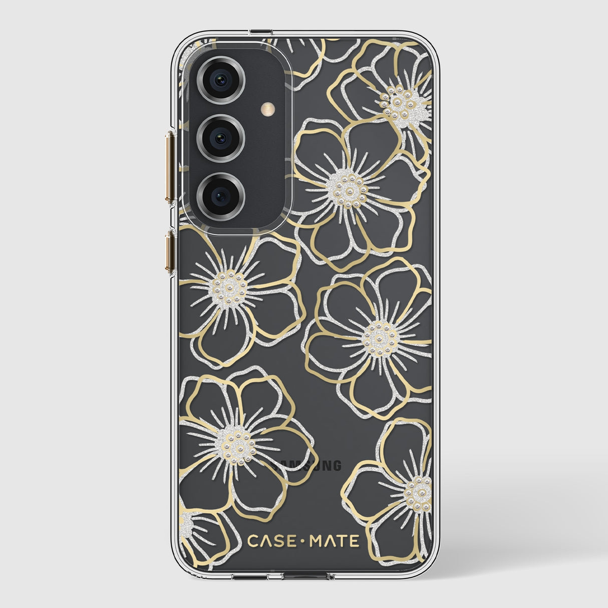 Case-Mate Floral Gems Case - For Samsung Galaxy S24+ - Gold
