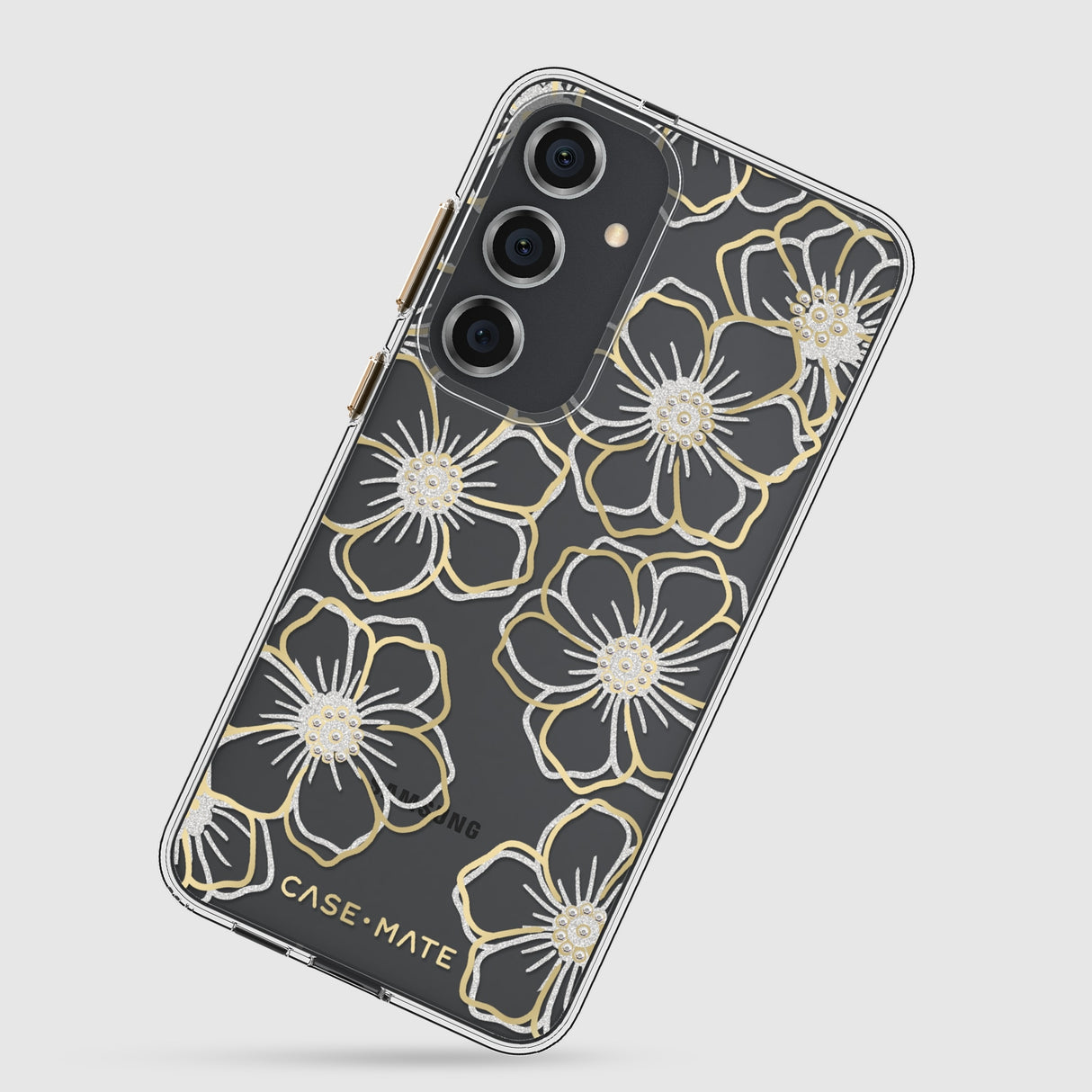 Case-Mate Floral Gems Case - For Samsung Galaxy S24+ - Gold