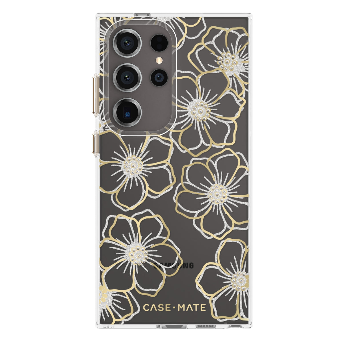Case-Mate Floral Gems Case - For Samsung Galaxy S24 Ultra - Gold
