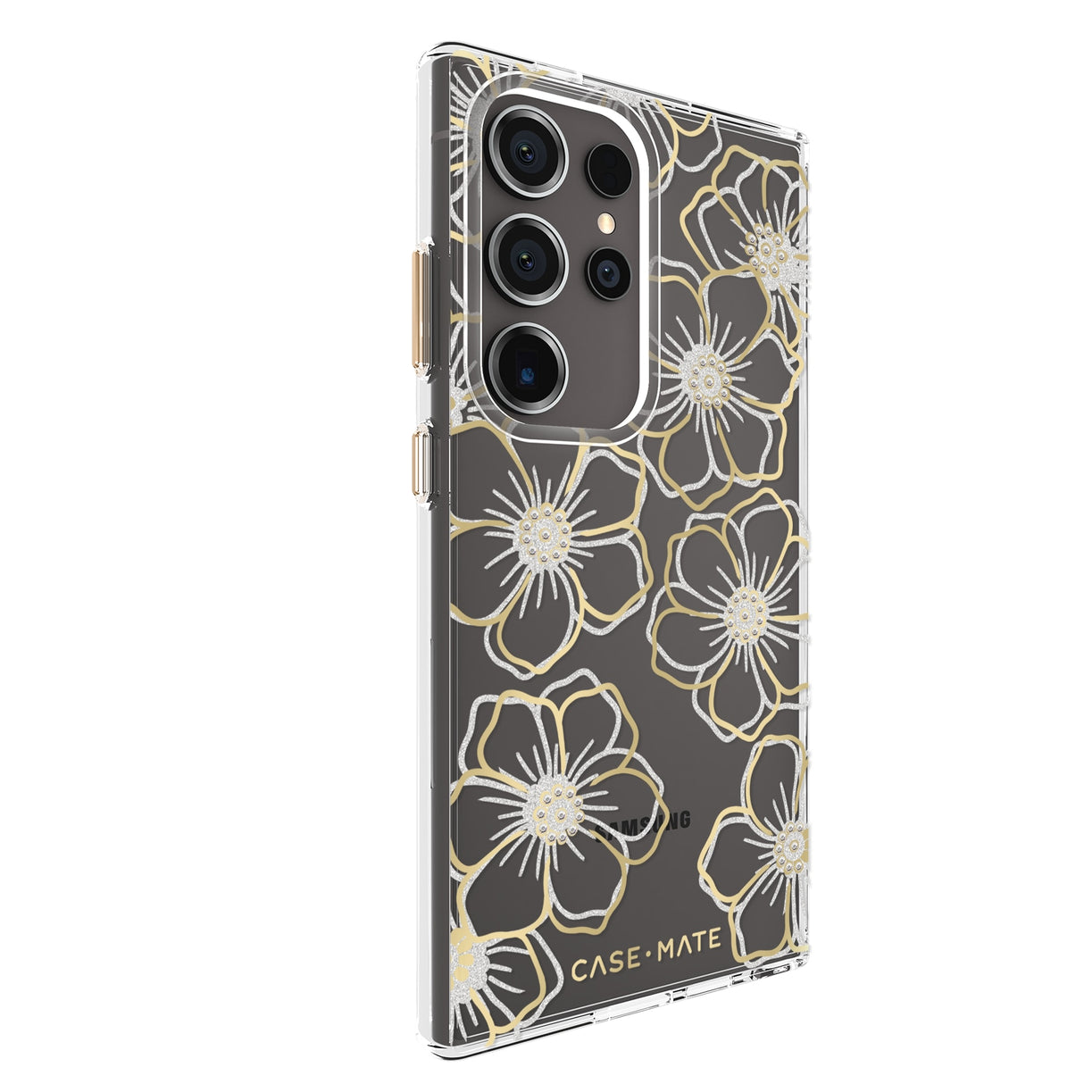 Case-Mate Floral Gems Case - For Samsung Galaxy S24 Ultra - Gold