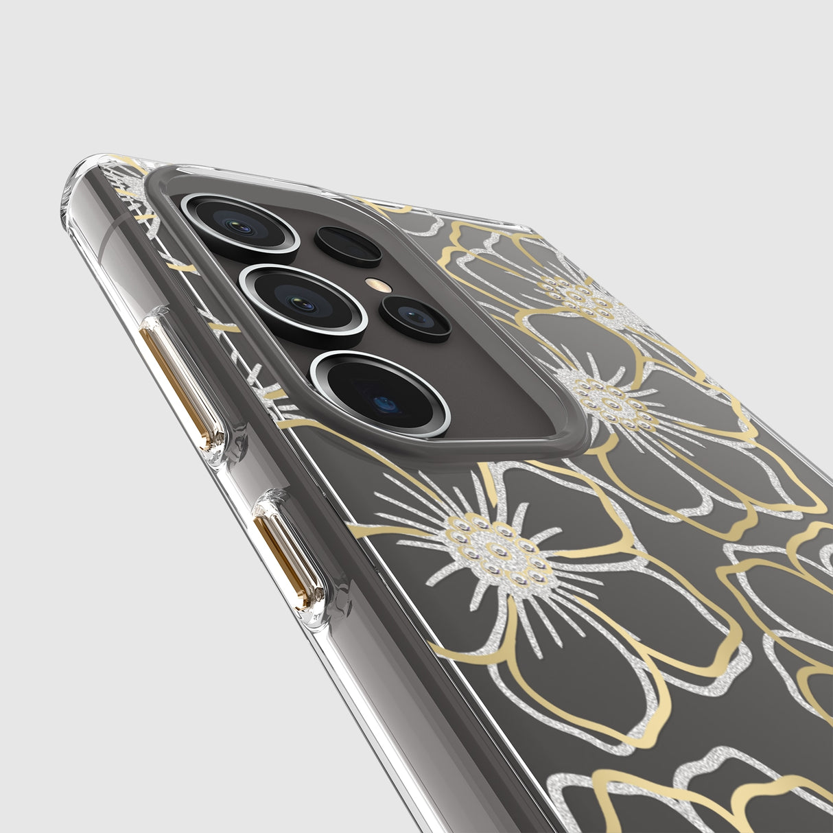 Case-Mate Floral Gems Case - For Samsung Galaxy S24 Ultra - Gold