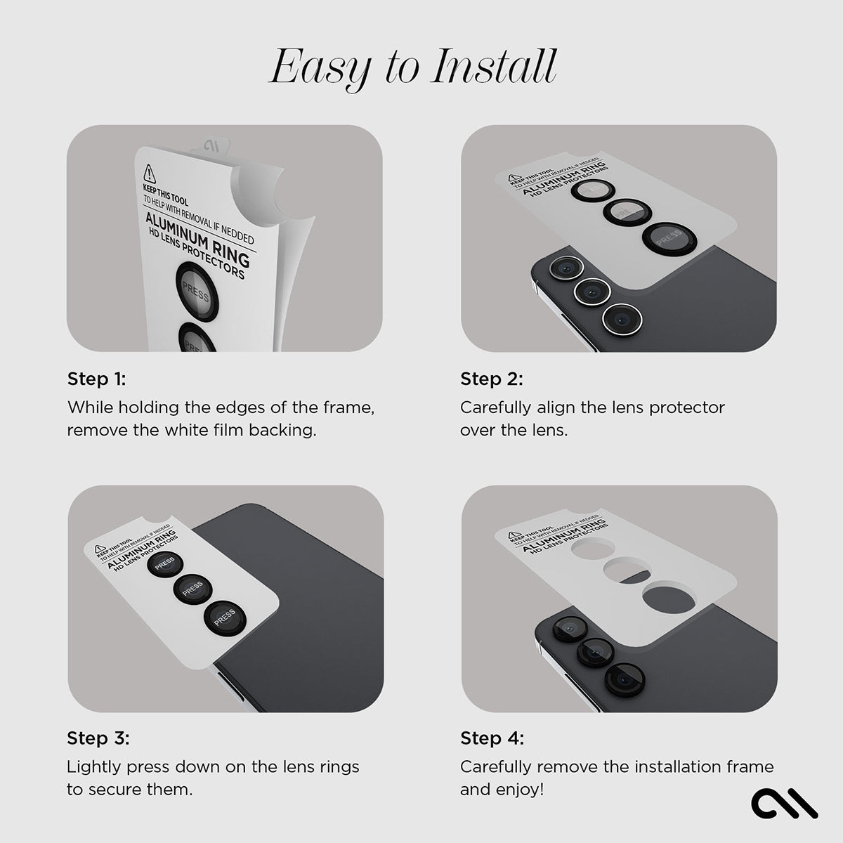 Case-Mate Aluminum Ring Lens Protector - For Samsung Galaxy S24 - Black