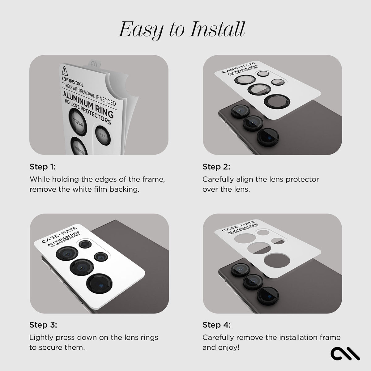 Case-Mate Aluminum Ring Lens Protector - For Samsung Galaxy S24 Ultra - Black