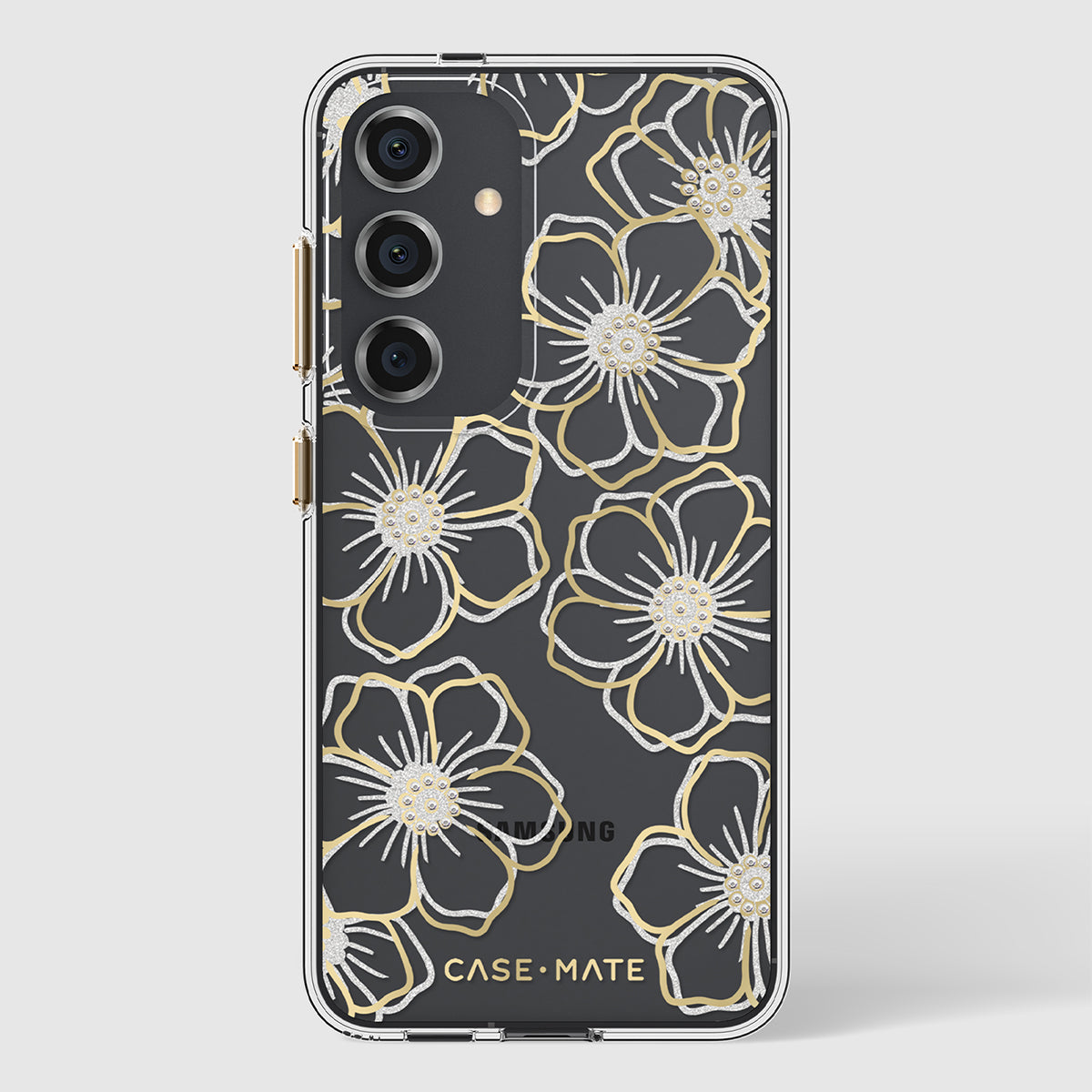 Case-Mate Floral Gems Case - For Samsung Galaxy S24 - Gold