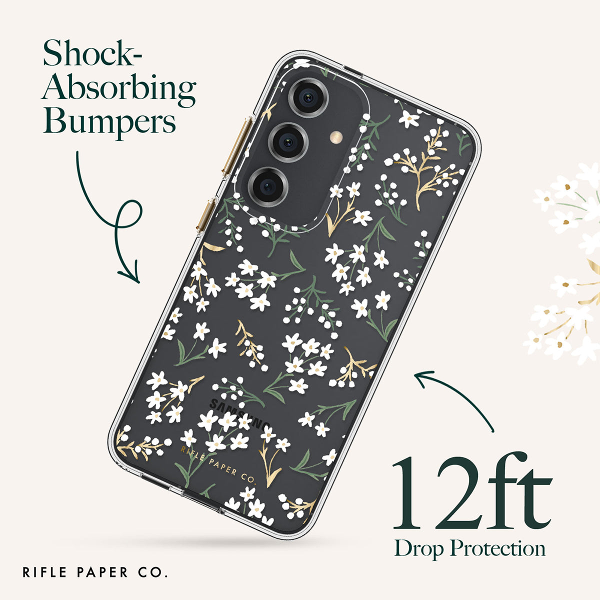 Case-Mate Rifle Paper Co Case - For Samsung Galaxy S24 - Petite Fleurs