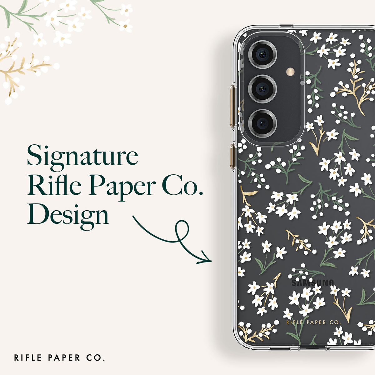 Case-Mate Rifle Paper Co Case - For Samsung Galaxy S24+ - Petite Fleurs