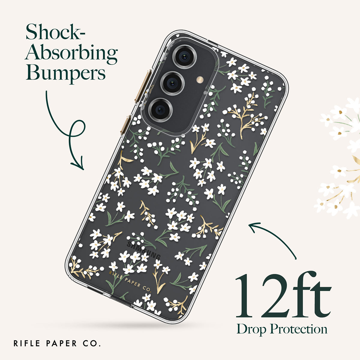 Case-Mate Rifle Paper Co Case - For Samsung Galaxy S24+ - Petite Fleurs
