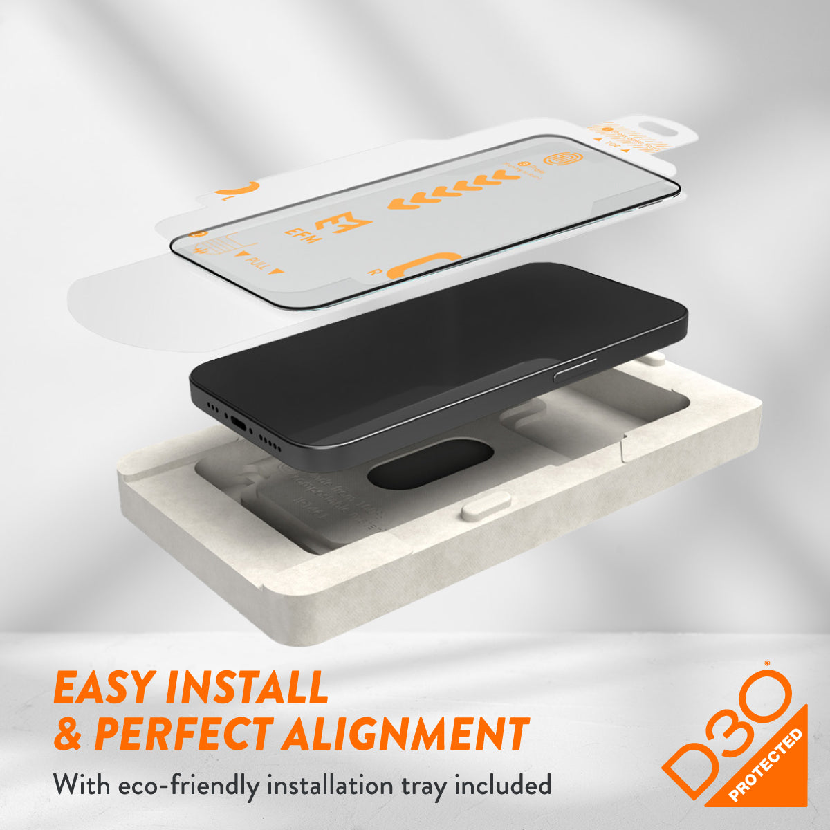 EFM ScreenSafe Glass with D3O Screen Armour - For iPhone 15 Pro Max