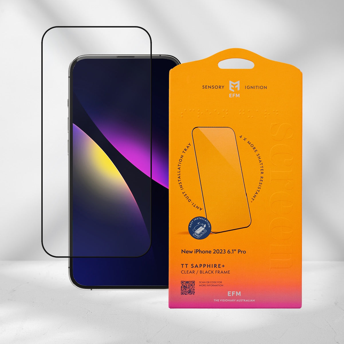 EFM TT Sapphire Screen Armour - For iPhone 15 Pro Max