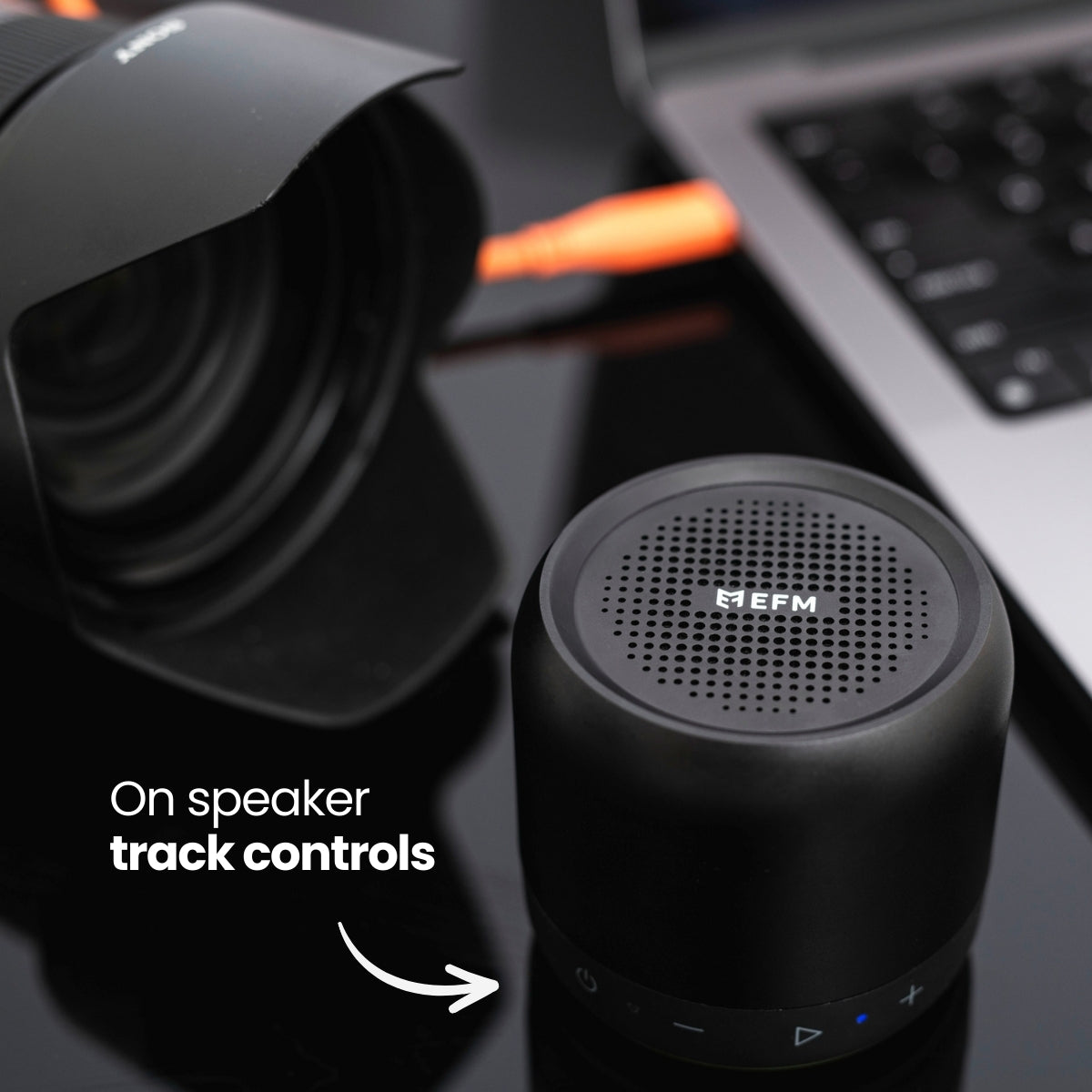 EFM Cloudbreak Mini Bluetooth Speaker - With Dynamic Lighting Effects - Black