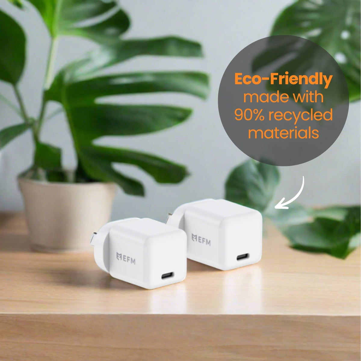 EFM ECO 20W Wall Charger - With Power Delivery and PPS Technology - White