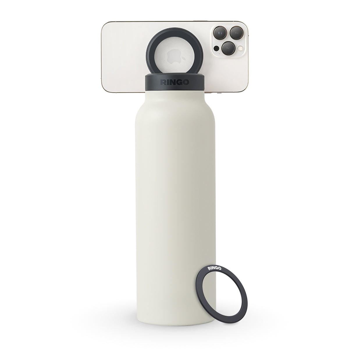 Ringo Water Bottle - with Magnetic Phone Mount - Ivory 950ml (32oz)