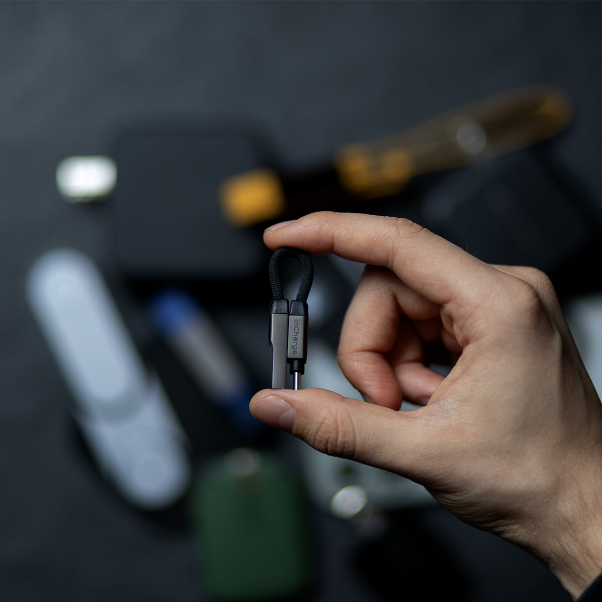Rolling Square inCharge Mini - USB-C to USB-C Keyring Cable
