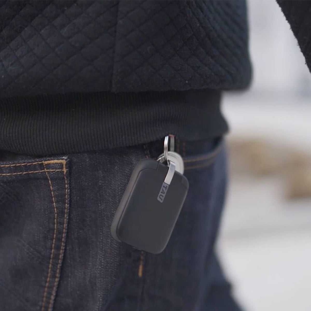 Tau 3 in 1 Keyring Powerbank  - 1400mAh - Charcoal Black