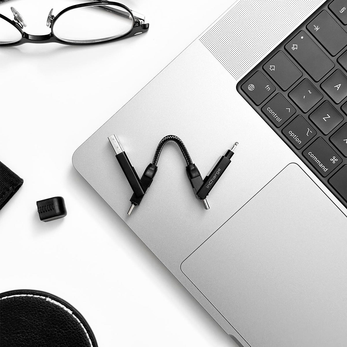 Rolling Square inCharge X - 100W 6 in 1 Keyring Cable - Lava Black