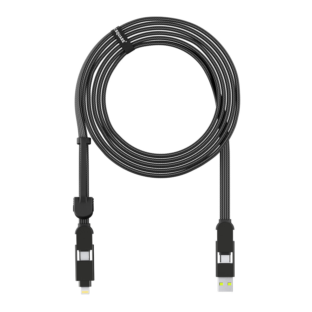 Rolling Square inCharge XL - 100W 6 in 1 Travel Charging Cable - 3M- Urban Black