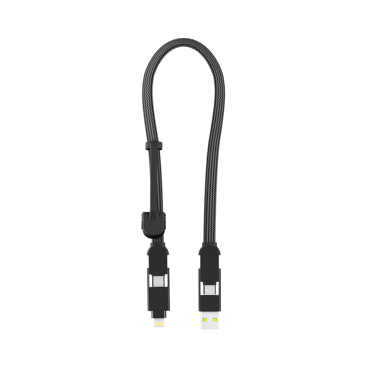 Rolling Square inCharge XL - 100W 6 in 1 Travel Charging Cable - 30cm - Urban Black