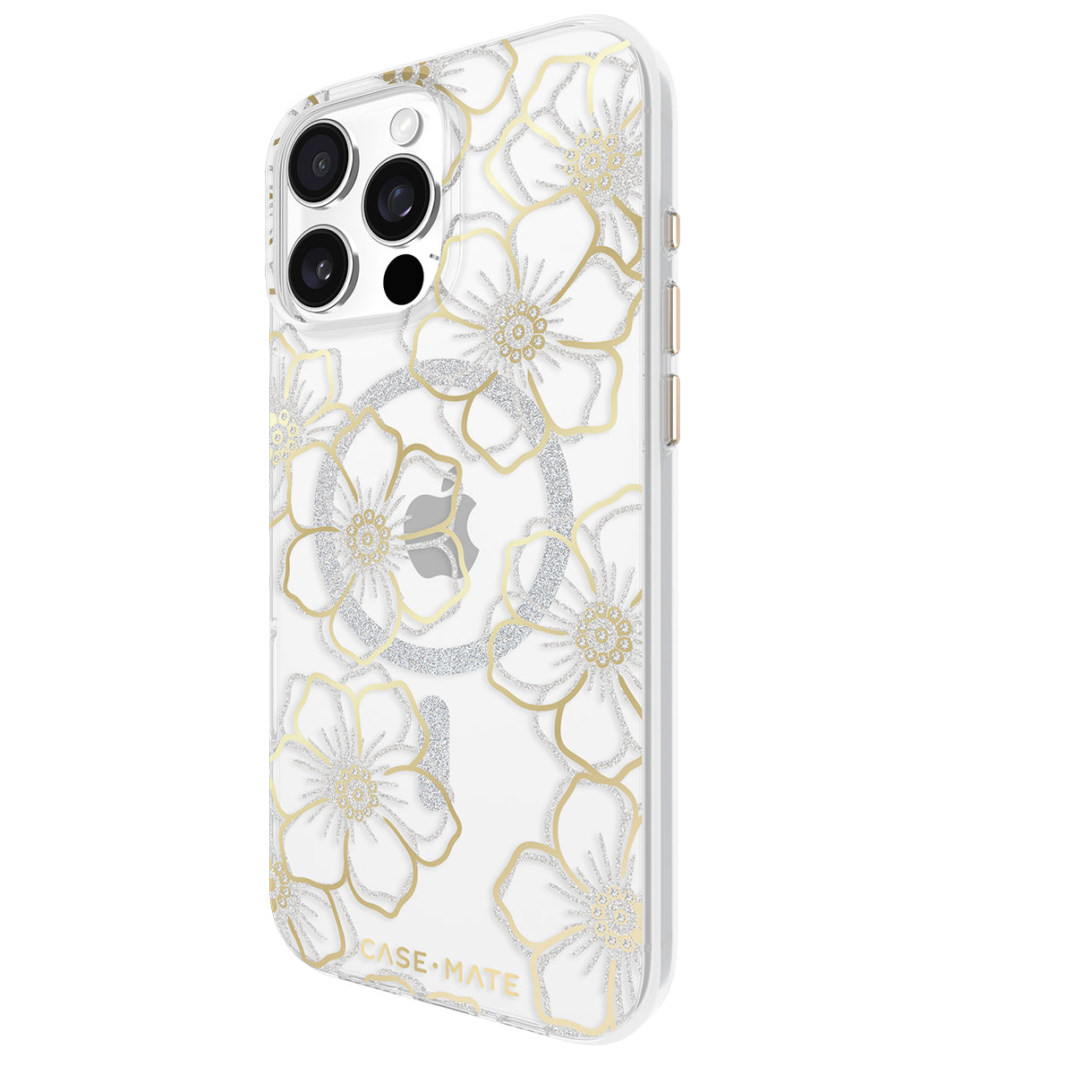 Case-Mate Floral Gems MagSafe Case - For iPhone 16 Pro Max - Gold