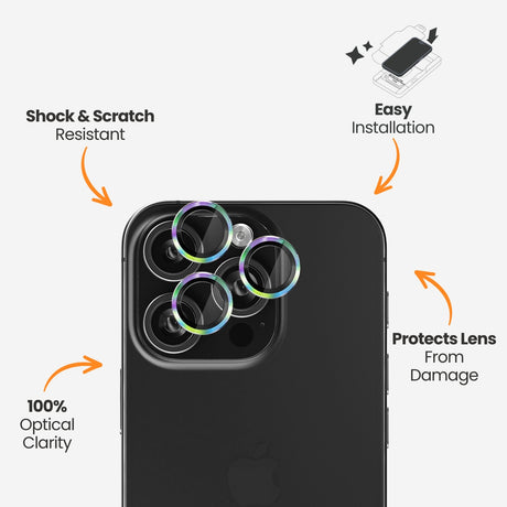 EFM Camera Lens Armour - For iPhone 16 Pro / 16 Pro Max - Rainbow