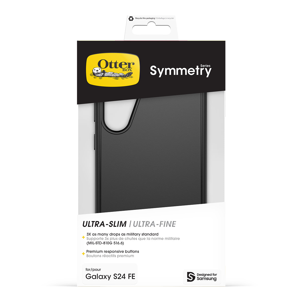 OtterBox Symmetry Case - For Samsung S24FE  - Black