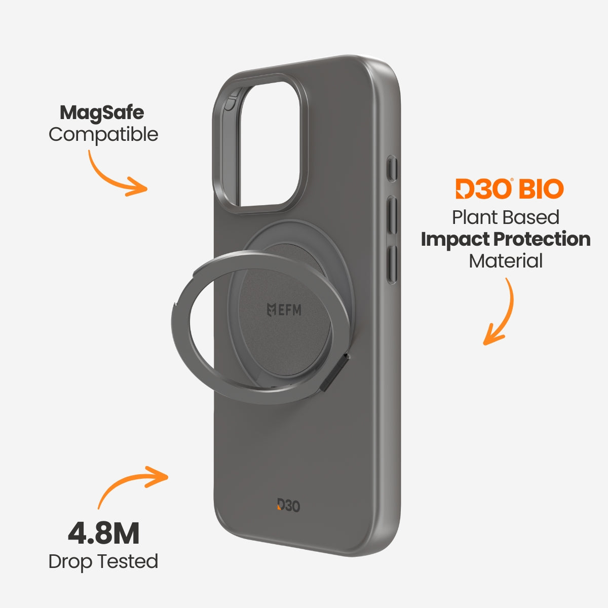 EFM Alta Case with D3O Bio - For iPhone 16 Pro Max - Titanium Grey