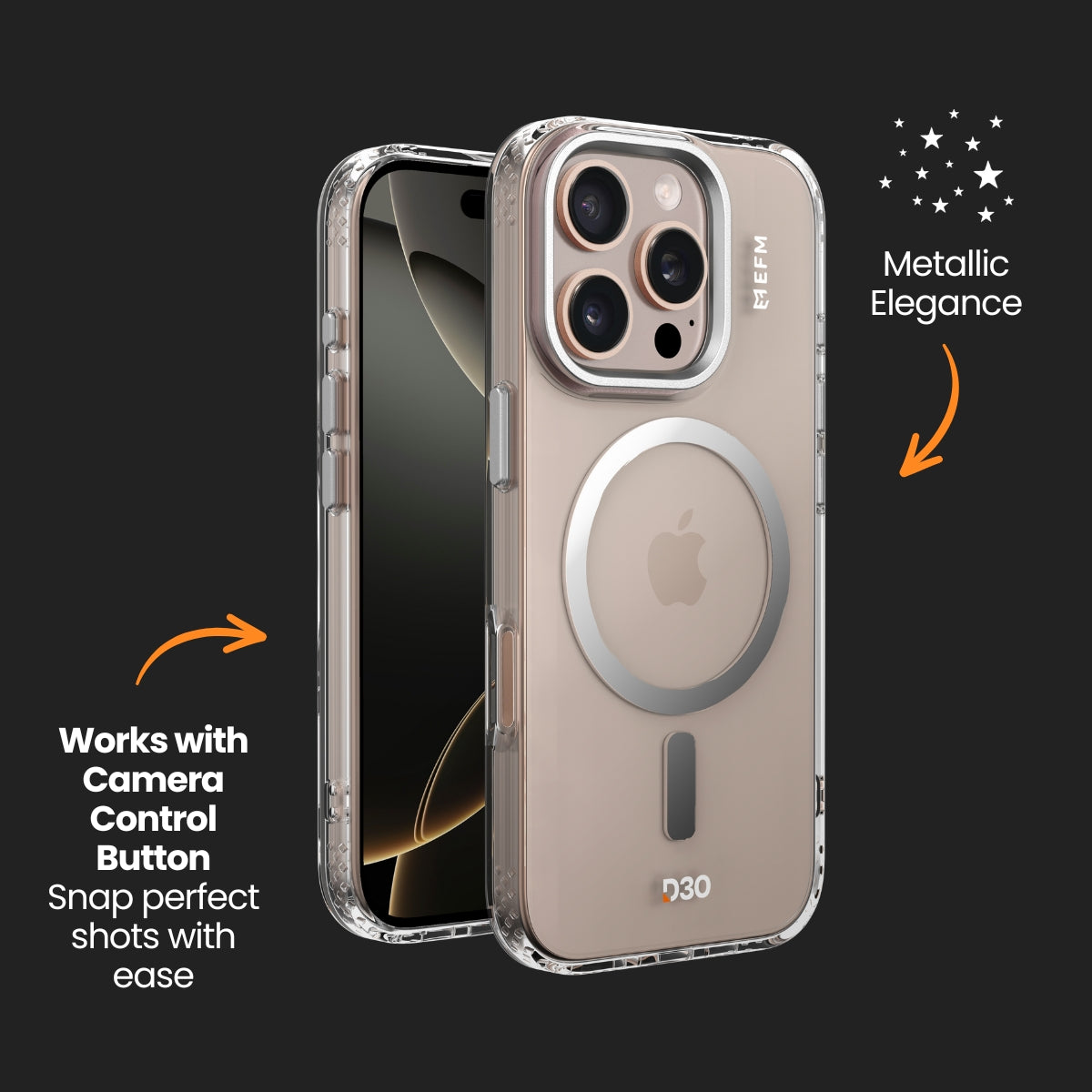 EFM Volta Case with D3O Bio - For iPhone 16 Pro Max - Clear