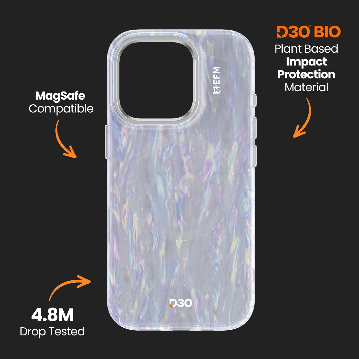 EFM Volta Case with D3O Bio - For iPhone 16 Pro Max - Pearl