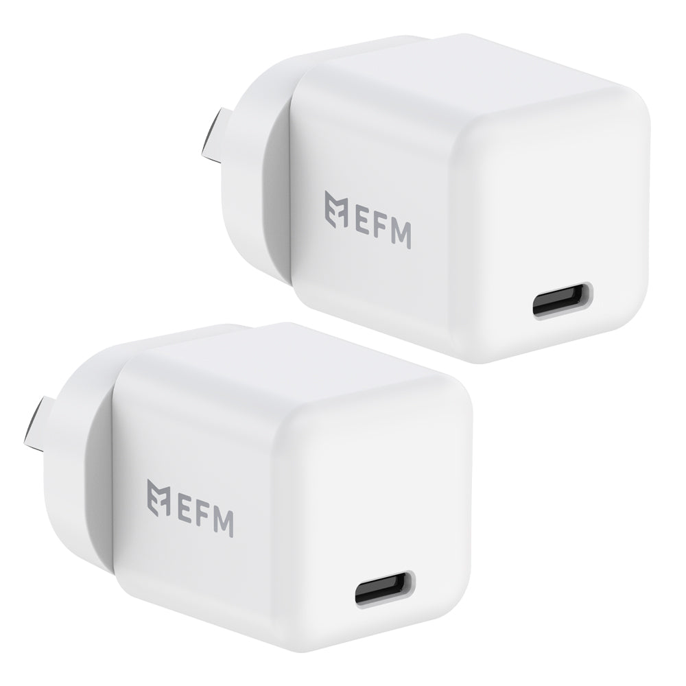 EFM ECO 30W GaN Wall Charger Twin Pack - With Power Delivery and PPS
