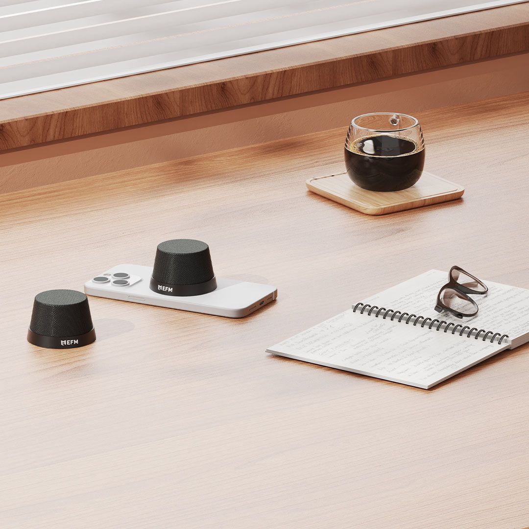 EFM Cloudbreak Mag Bluetooth Speakers Twin Pack - With MagSafe Compatibility - Black