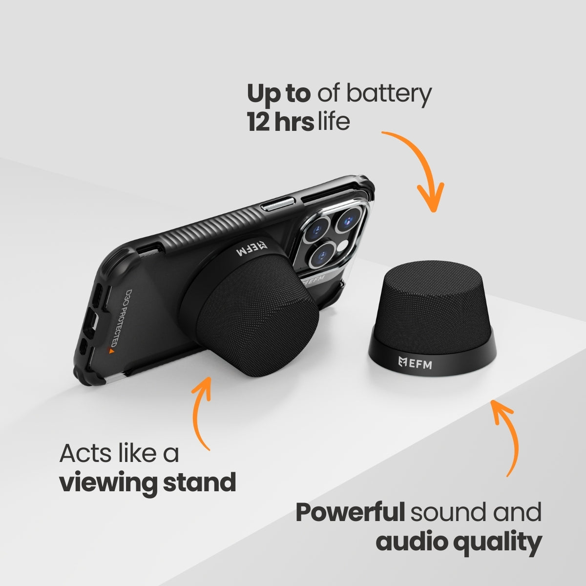 EFM Cloudbreak Mag Bluetooth Speakers Twin Pack - With MagSafe Compatibility - Black