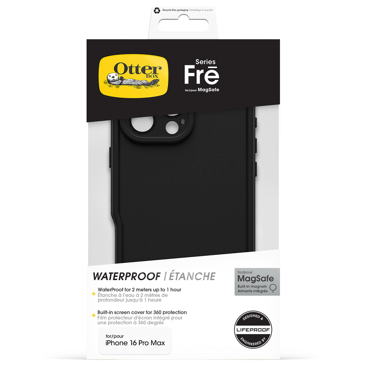 OtterBox Fre MagSafe Case - For iPhone 16 Pro Max - Black