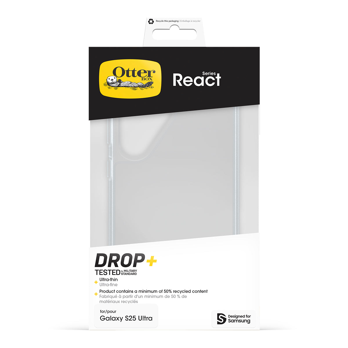 OtterBox React Case - For Samsung Galaxy S25 Ultra - Clear