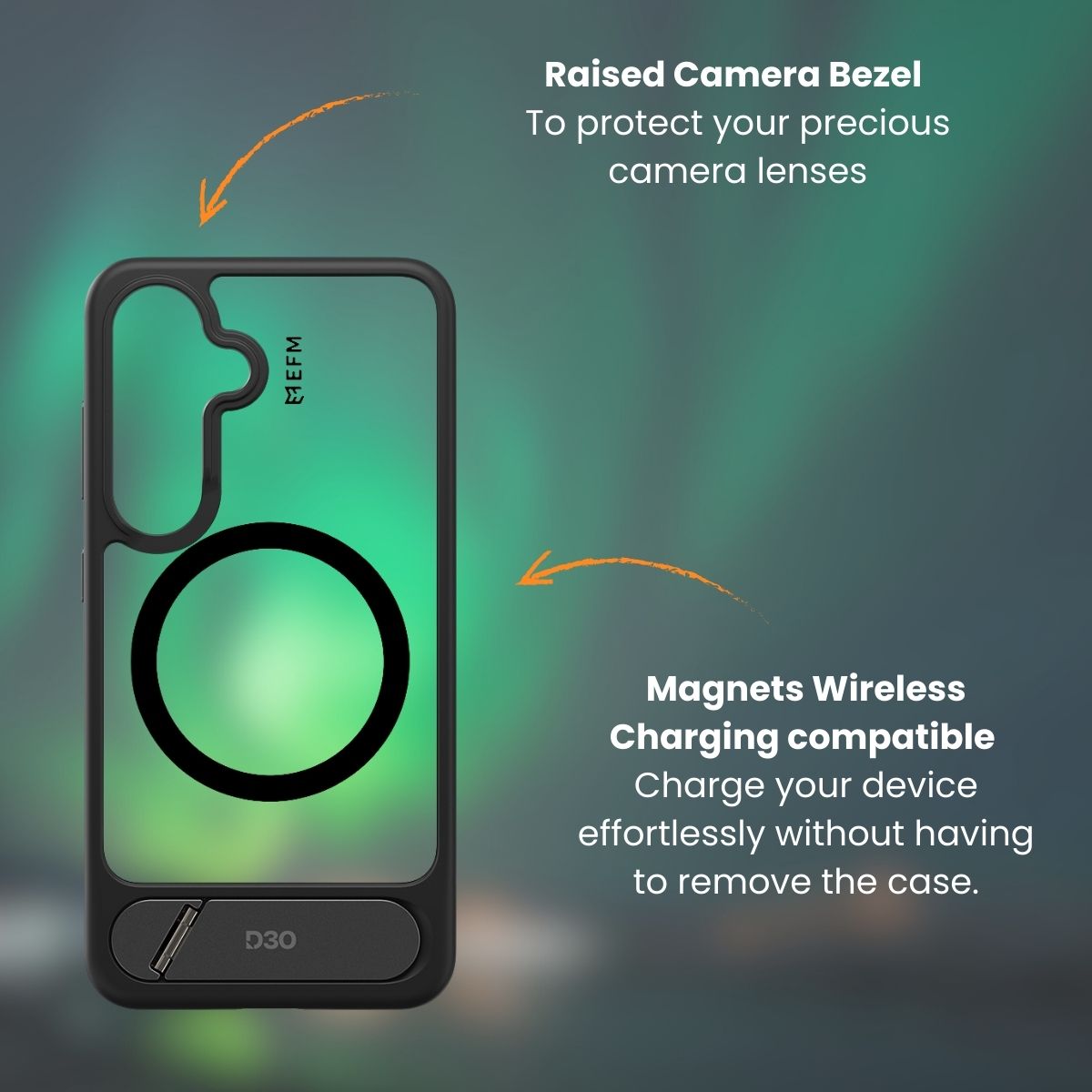 EFM Alta Case with D3O BIO - For Samsung Galaxy S25 - Black/ Clear