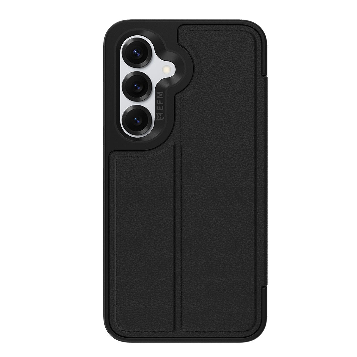 EFM Monaco Vegan Leather Wallet Case with D3O BIO  - For Samsung Galaxy S25+ - Black